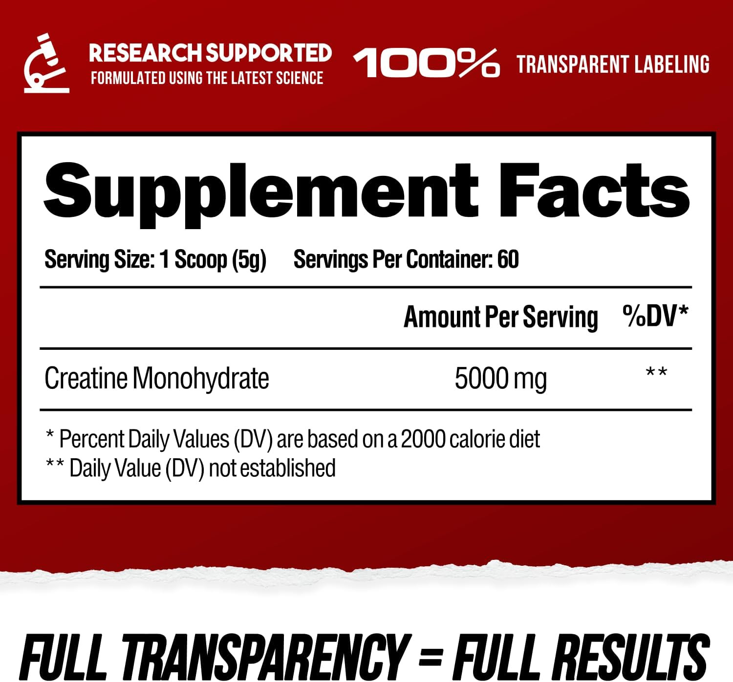 Creatine Monohydrate Powder, 5000Mg per Serving (5G), Supports Muscle Strength,
