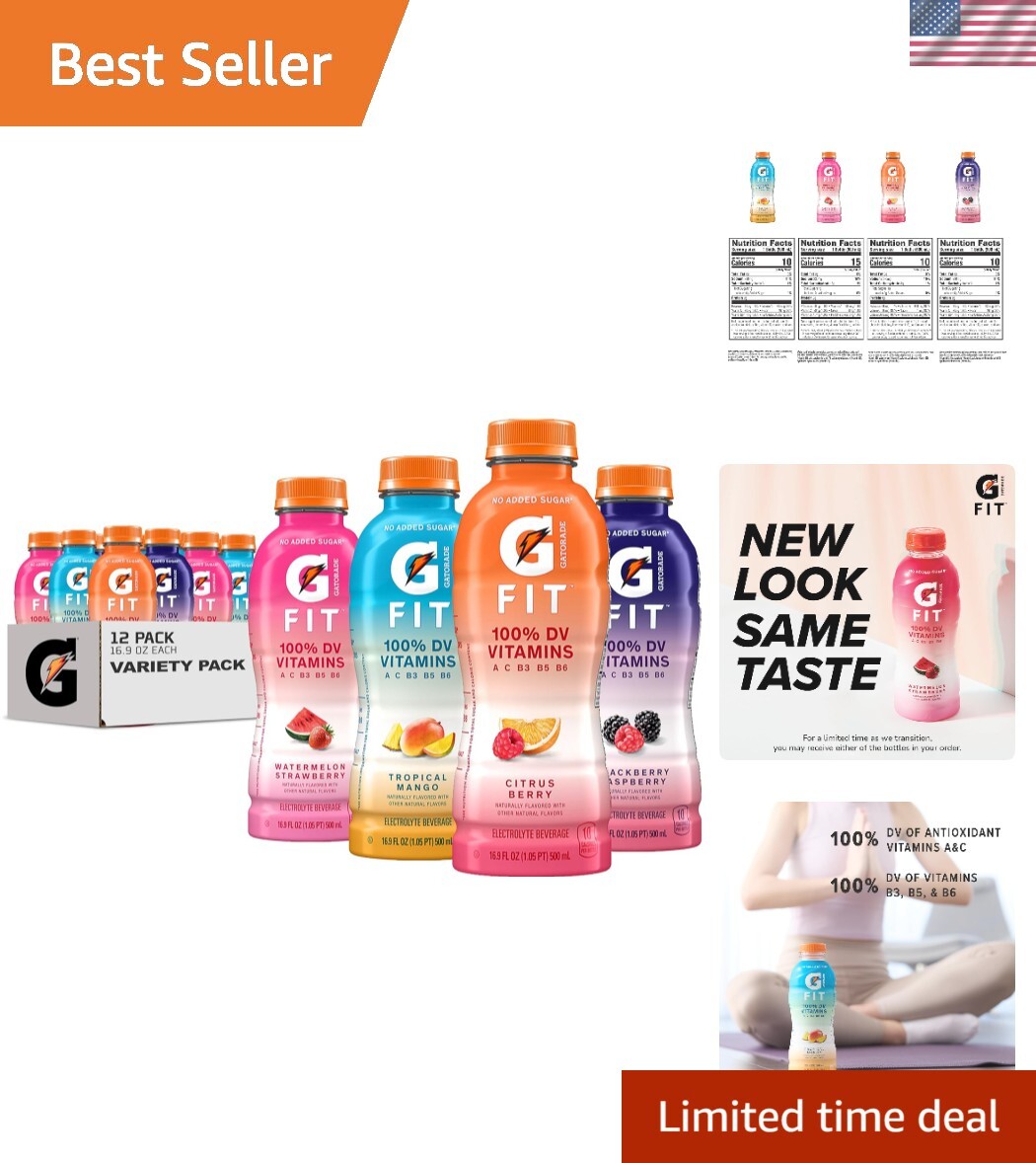 Refreshing Fit Electrolyte Beverage – 16.9 Oz, Sugar-Free, Vitamin A & C Boost