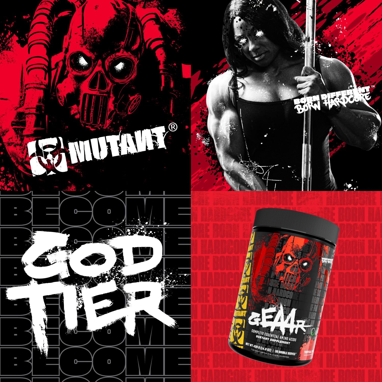 Mutant GEAAR – 9.4g of EAA Powder + Arginine, 7g 14.1 Ounce (Pack 1)