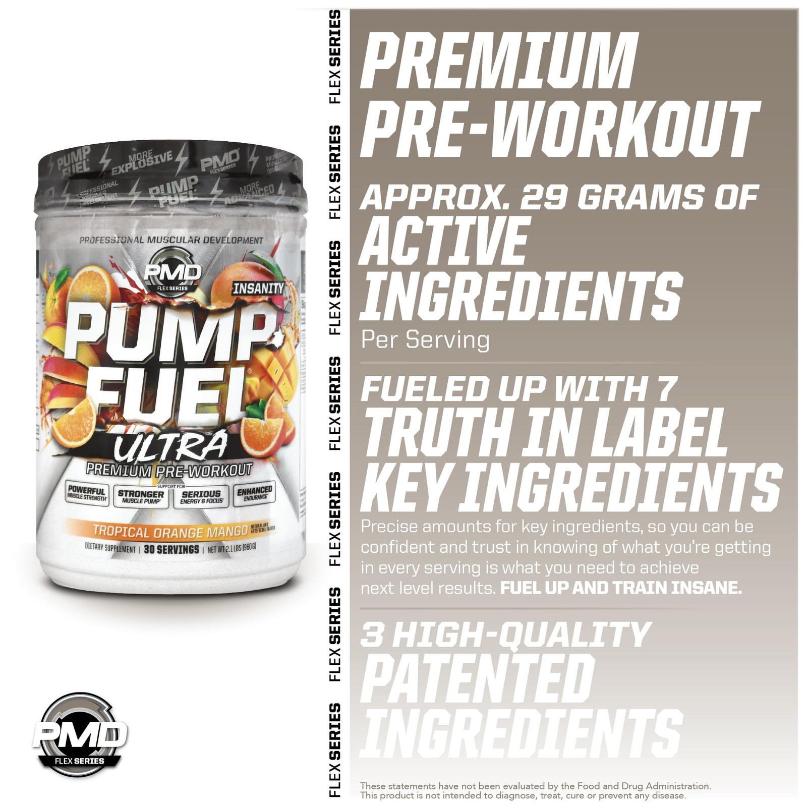 PMD Sports Pump Fuel Ultra 2.05 Pound (Pack of 1), Tropical Orange Mango