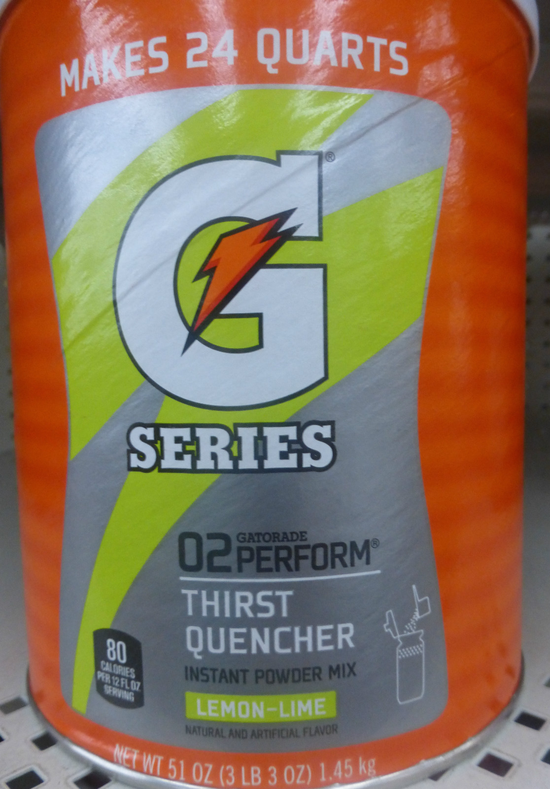 HUGE GATORADE 51 oz Powder Drink Mix – Lemon Lime – Makes 24 quarts