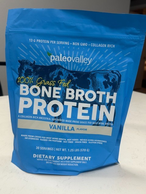 Paleovalley 100% Grass Fed Bone Broth Protein Powder Vanilla 30 Serv BB 12/27