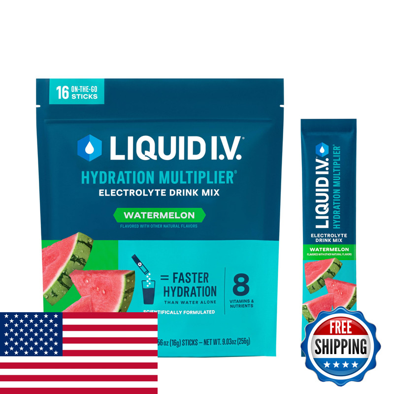 Liquid I.V. Hydration Multiplier – Watermelon Electrolyte Powder Drink Mix 1