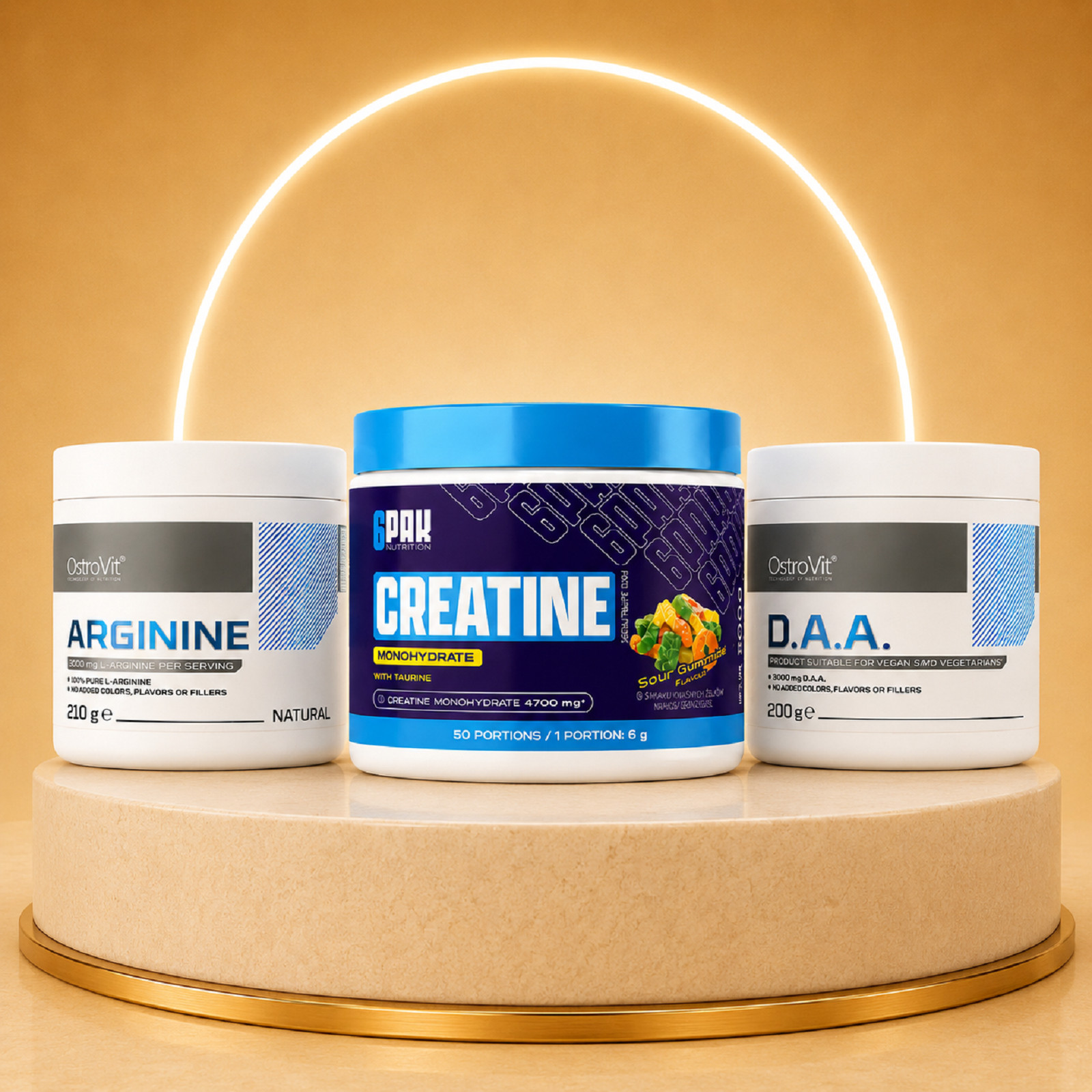 ARGININE + CREATINE MONOHYDRATE + DAA – Strenght Performance Endurance Recovery