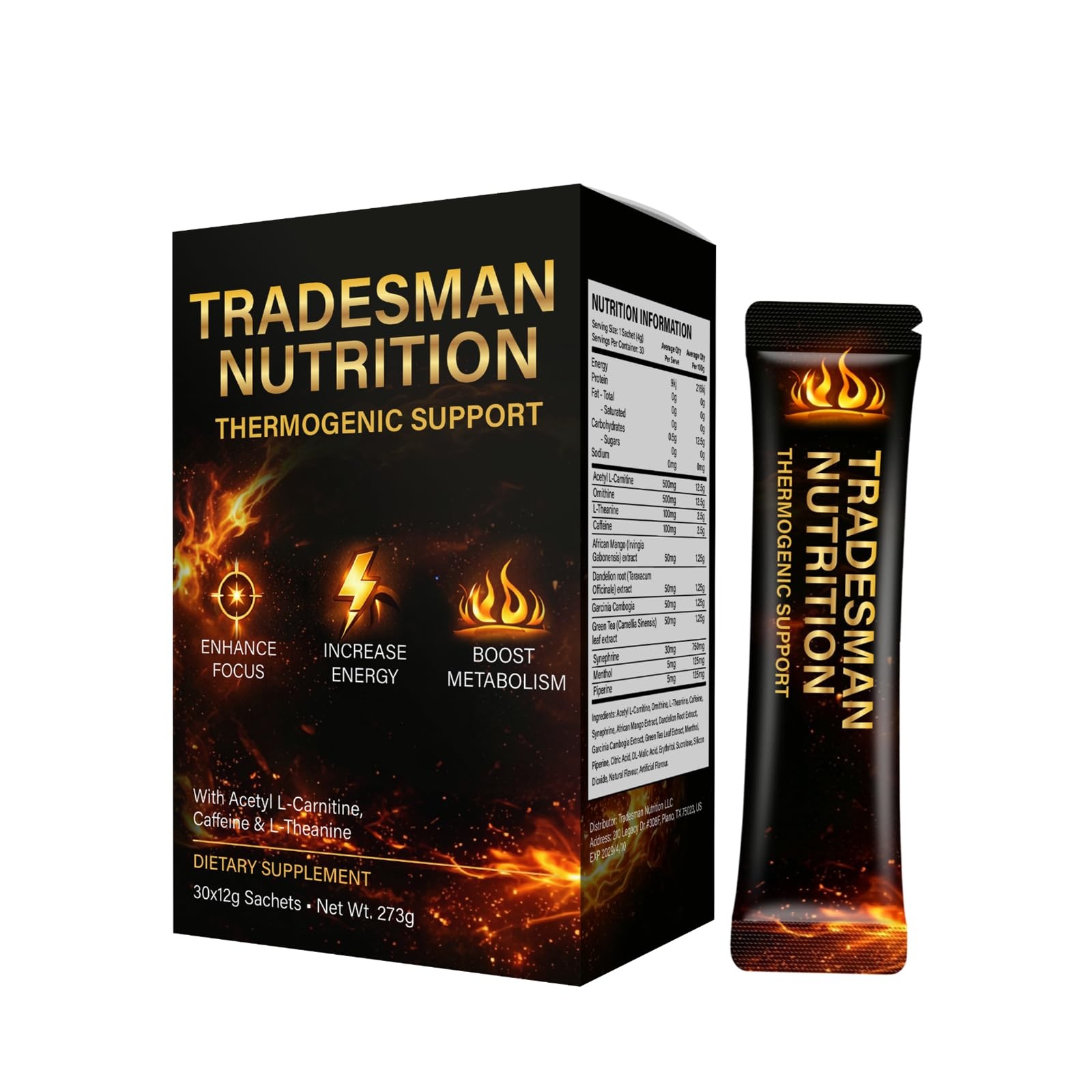 TRADESMAN NUTRITION Shred, Energy Drink Packets 9.62 Ounce (Pack of 1), 1pcs