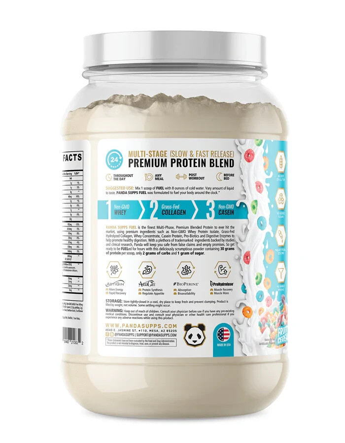Panda Supps Fuel Premium Whey Casein Collagen Protein Blend 25 Serving 5 Flavors