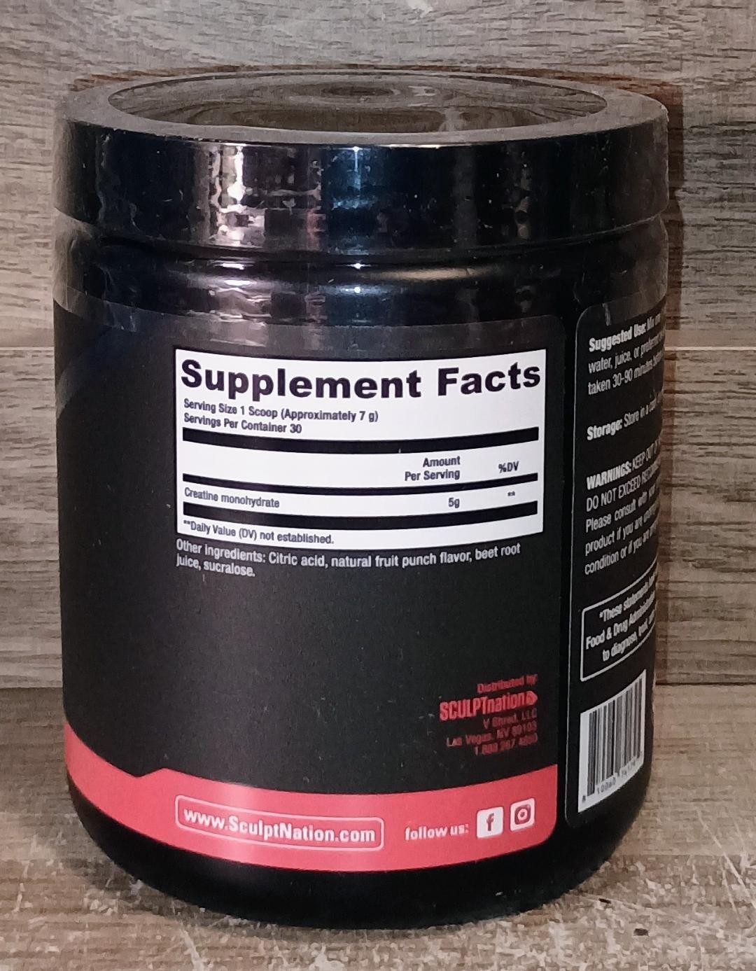Sculpt Nation by V Shred Premium Creatine Monohydrate Powder Fruit Punch