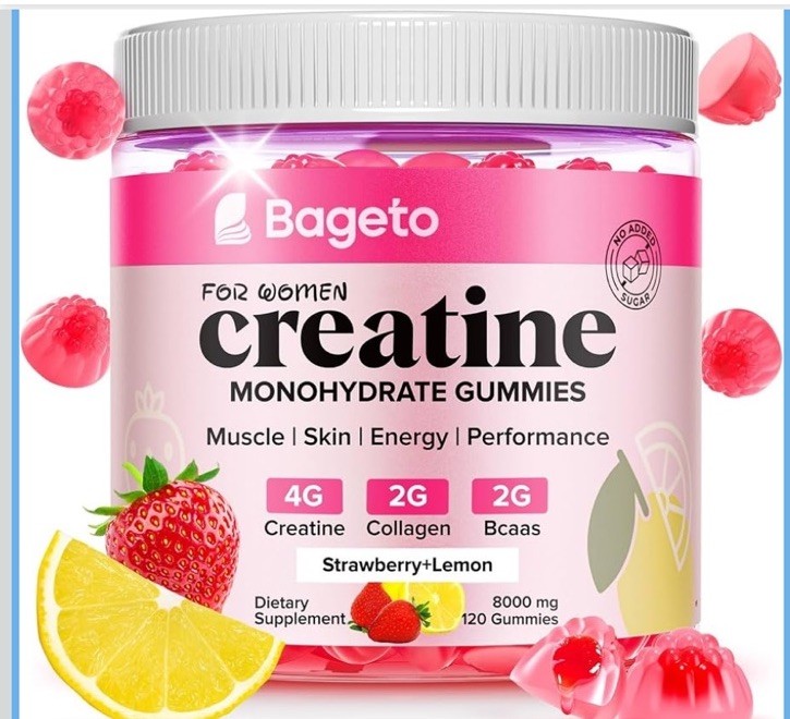 Creatine Monohydrate Gummies for Women – Strawberry & Lemon New Sealed 120ct