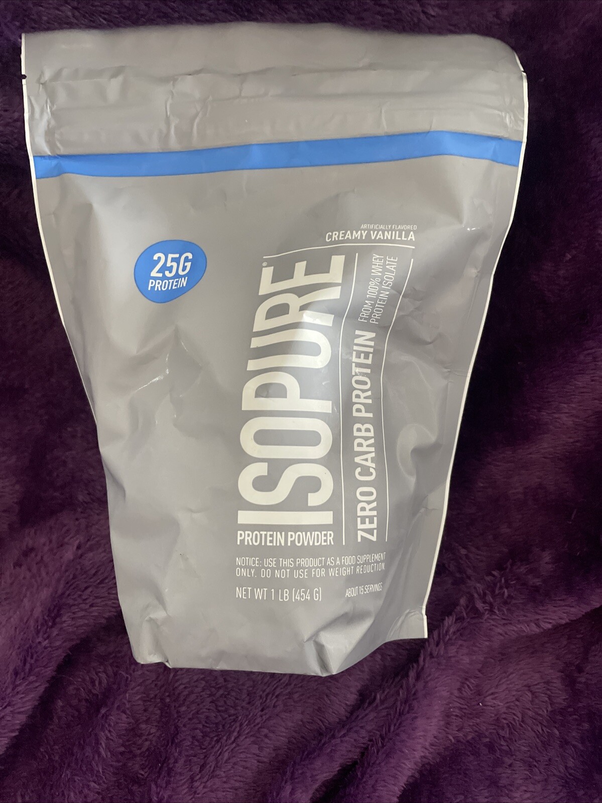 Zero Carb 100% Whey Protein Isolate 25g Protein Powder Creamy Vanilla 1 lb Bag
