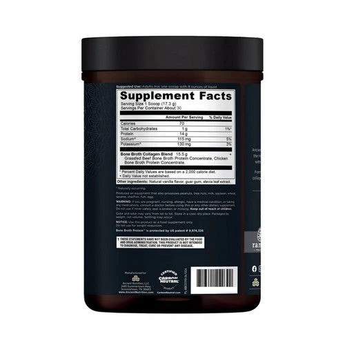 Anceint Nutrition, Bone Broth Protein Chocolate, 17.8 Oz
