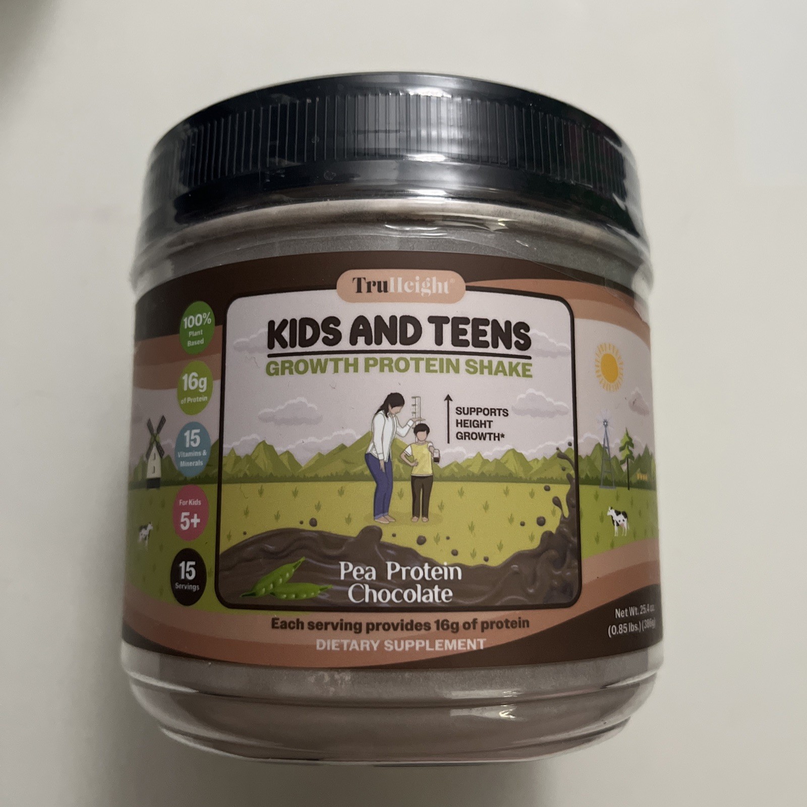 TruHeight Growth Protein Shake Chocolate Milk Pea Protein – Kids & Teens Lot Of2