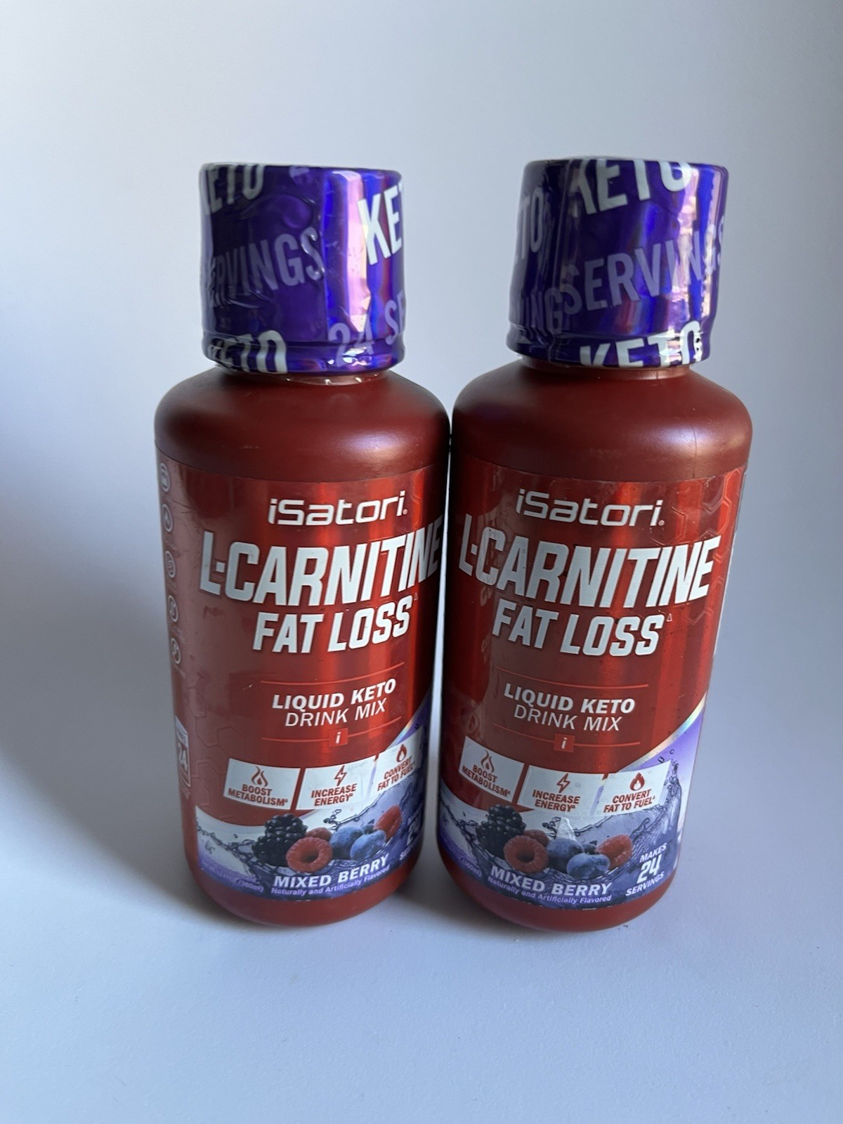 Lot Of (2) L-CARNITINE Fat Loss Metabolism Activator Mixed Berry Bb 5/26