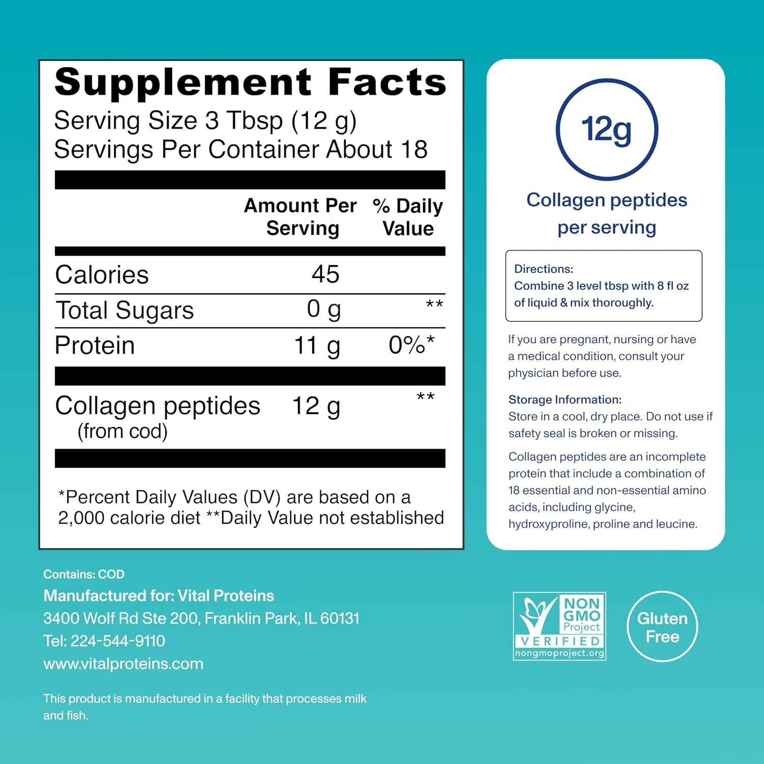 Vital Proteins Marine Collagen Unflavored, 7.8 oz