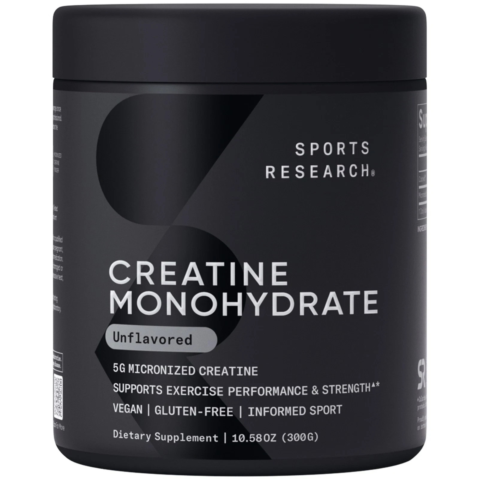 Sports Research Creatine Monohydrate 5g Micronized Creatine 10.58oz – 60 Serving