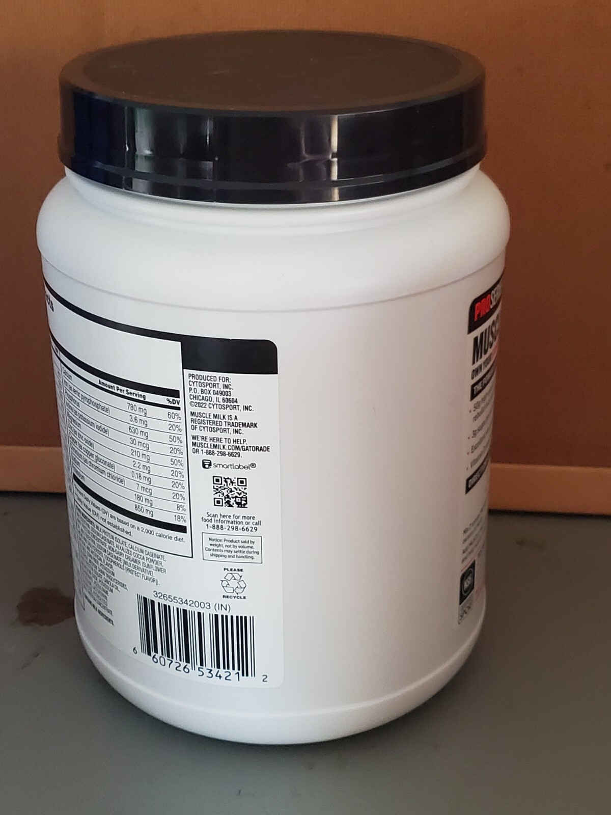 (BB 07/26) Muscle Milk Knockout Chocolate 50g Protein Powder 32 oz.