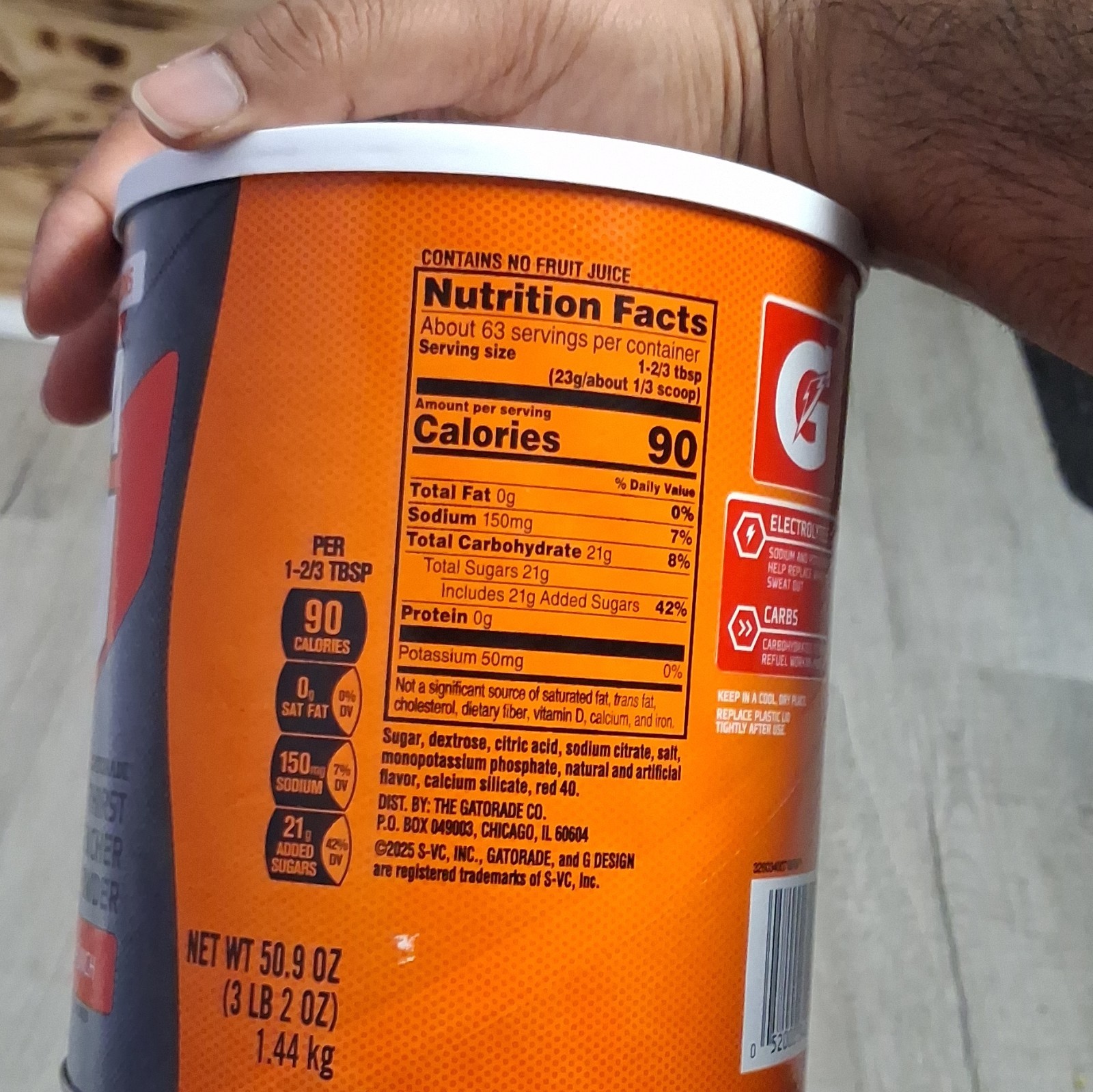 Gatorade Fruit Punch Thirst Quencher Electrolyte Powder Mix 50.9 oz 6 gal