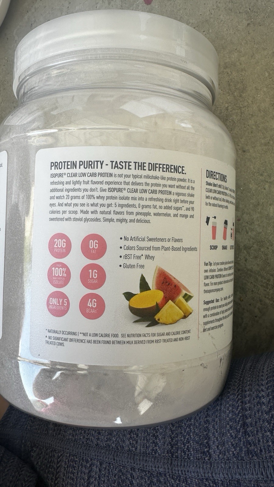 Isopure Low Carb Whey Protein Isolate Powder Tropical Punch 14.1oz Gluten-Free
