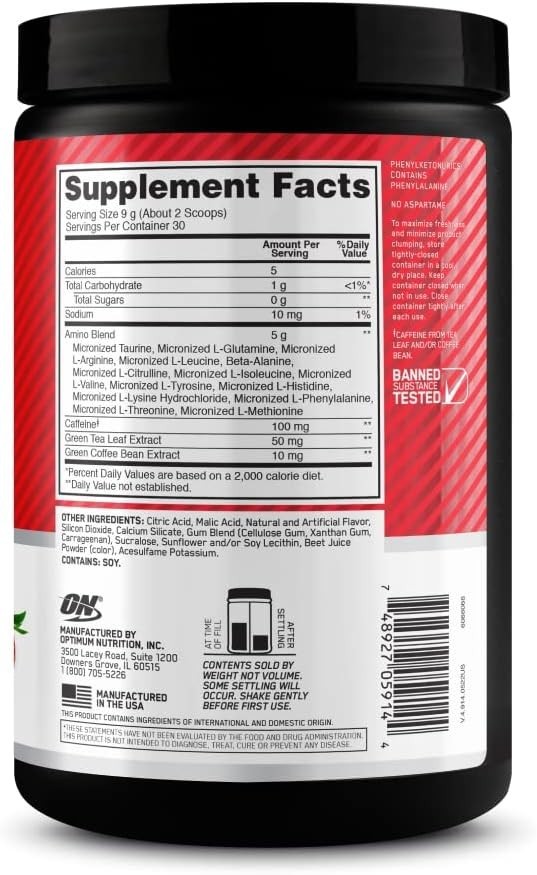 Amino Energy Pre Workout Powder – Keto Friendly with BCAA, 30 Servings, Juicy…