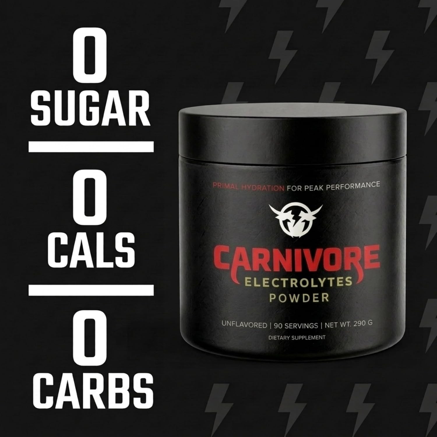 Carnivore Electrolytes Unflavored Keto Electrolytes Powder, 90 Servings – Daily