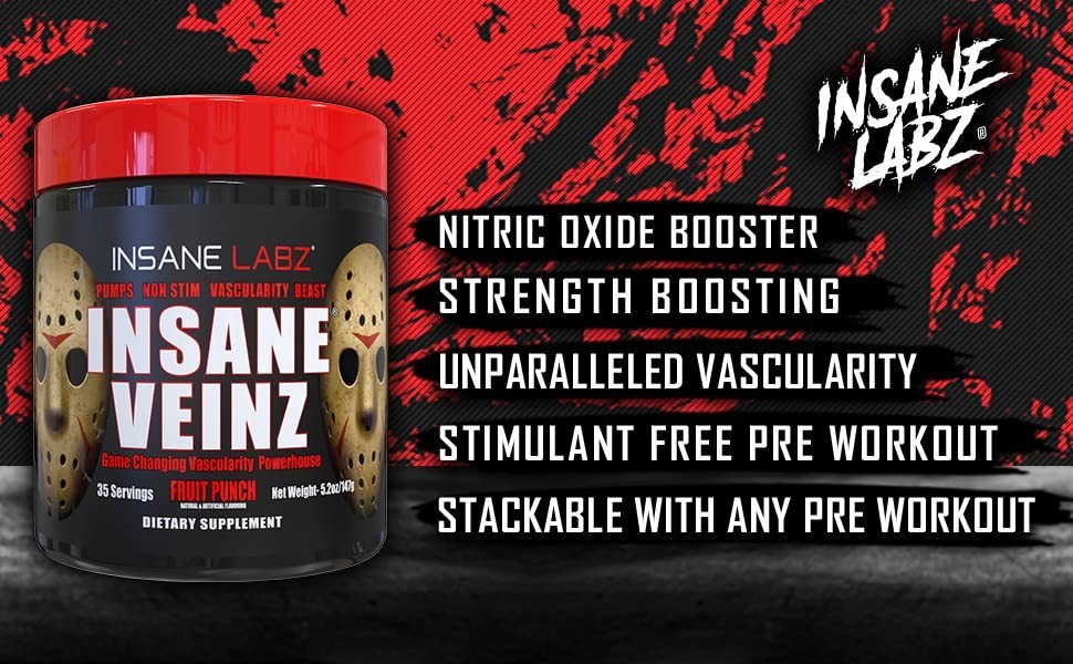 Pre Workout Nitric Oxide Booster Stack – Vascularity, Strength, Energy, Focus –