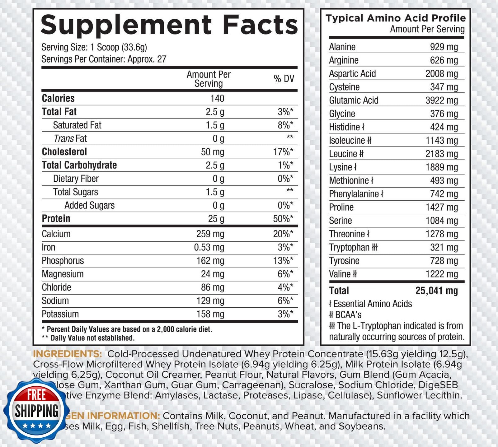 Core Nutritionals Pro Sustained Release Protein Blend, Digestive Enzyme Blend