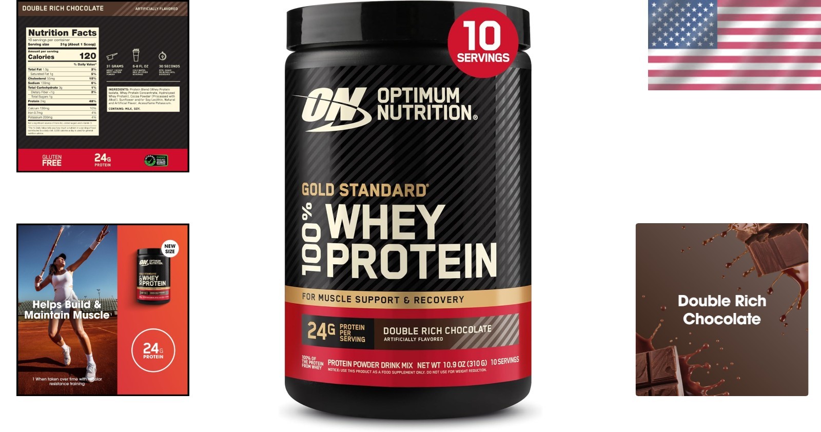 Satisfying Double Rich Chocolate Whey Protein – 0.68 lb Muscle Support Powder
