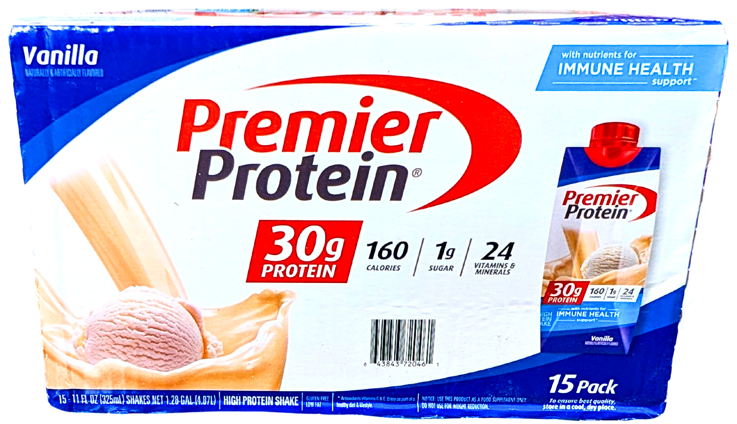 Premier Protein 30g High Protein Shake Vanilla 15 x 11 Fl Oz EXP 04/2026