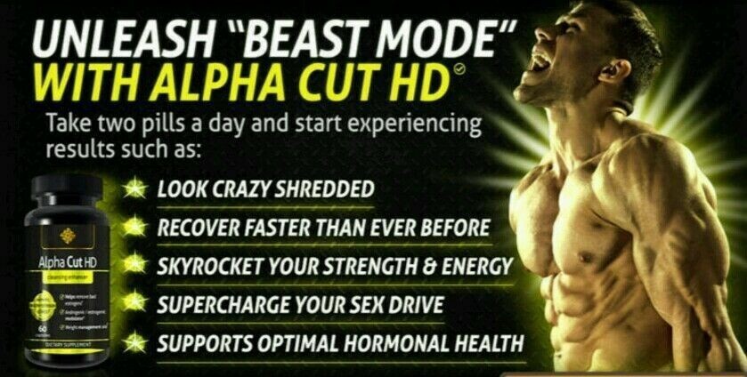 TESTOSTERONE BOOSTER PROMOTES MUSCLE GROWTH ALPHA CUT HD (60 VEGGIE CAPSULES).