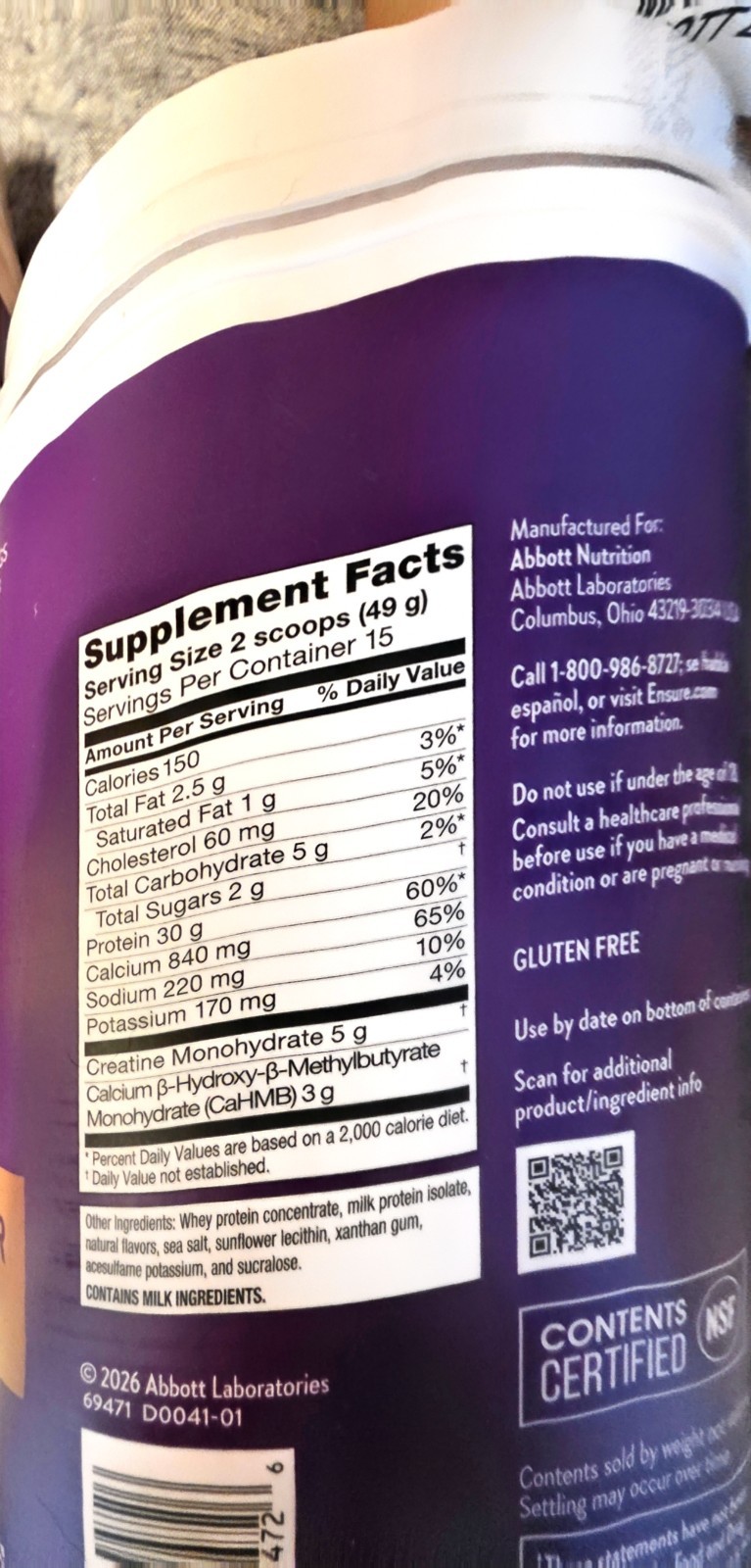 Ensure Max Protein Powder Vanilla Muscle Support 15 Servings 25.9oz 2 (pack)