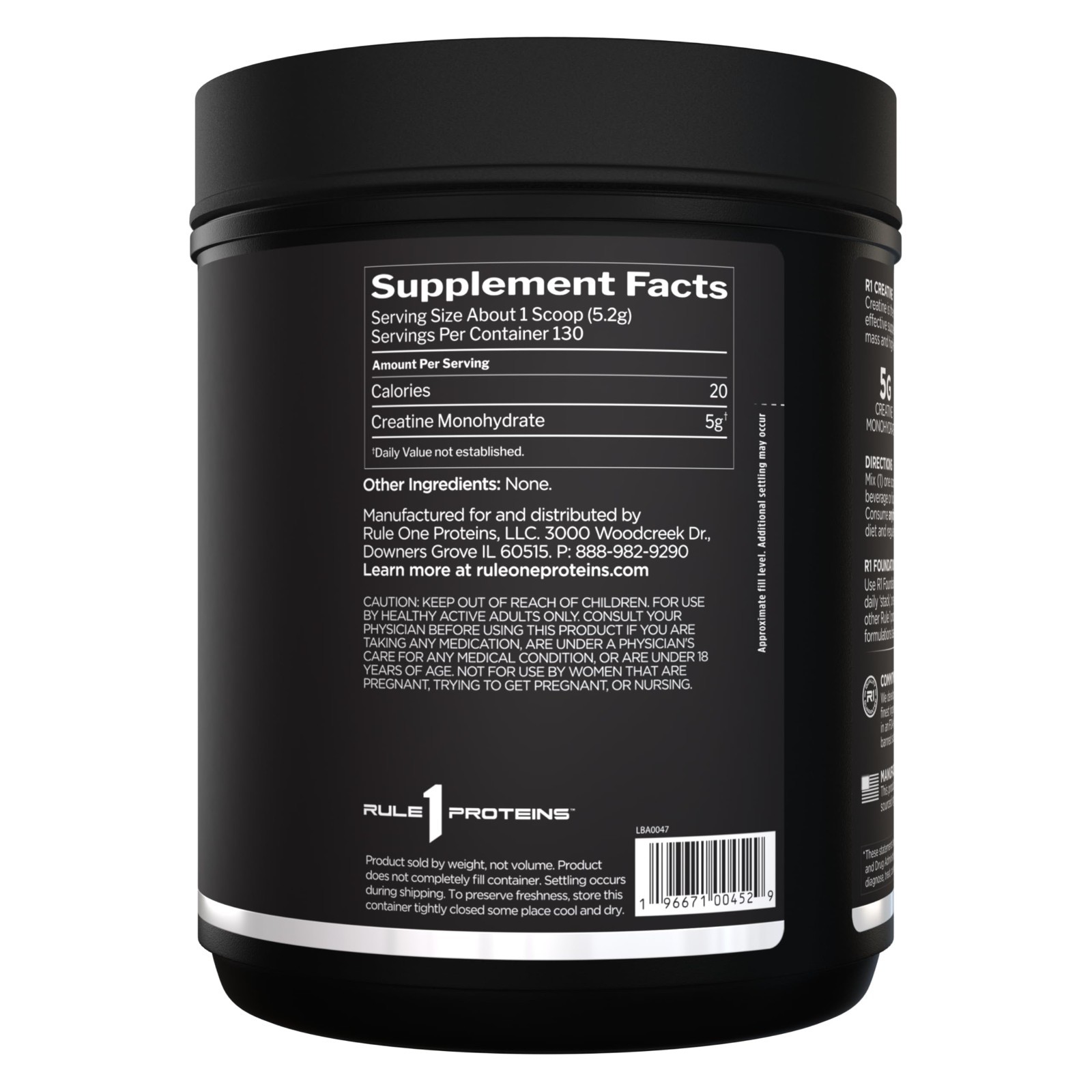 Micronized Creatine Monohydrate Powder – Unflavored, 130 Servings for Muscle Gai