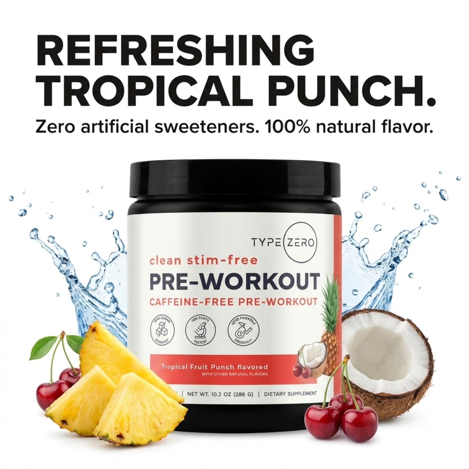 Stim-Free Pre Workout Powder – Tropical Fruit Punch, 21 Servings, Nitric Oxide B