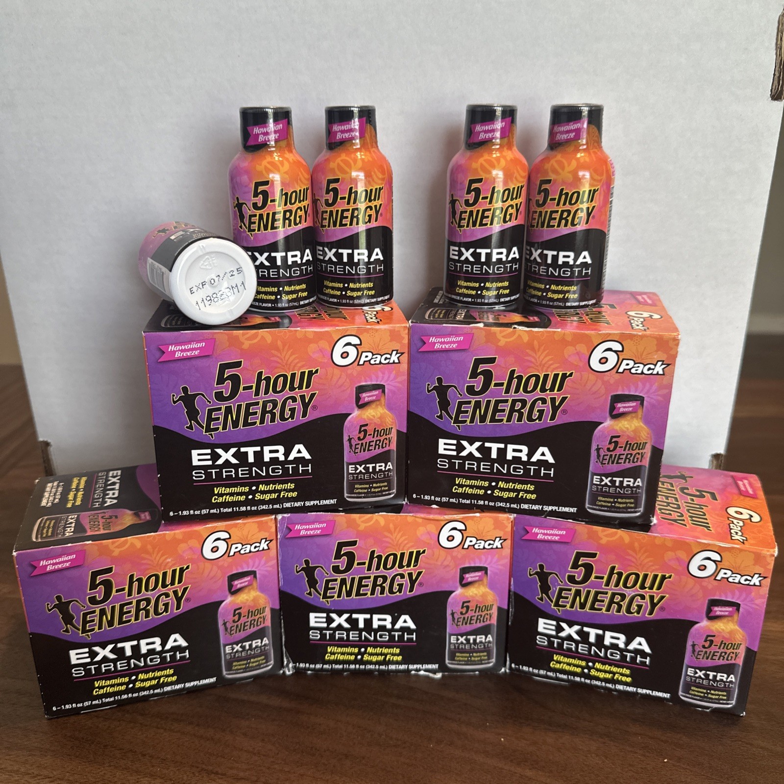 5-hour ENERGY Extra Strength – Hawaiian Breeze Flavor | 1.93 oz. NEW – 5 Boxes