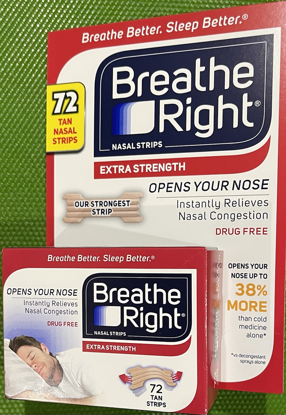 Breathe Right Extra Strength Tan Nasal Strips 72 Strip Relieves Nasal Congestion