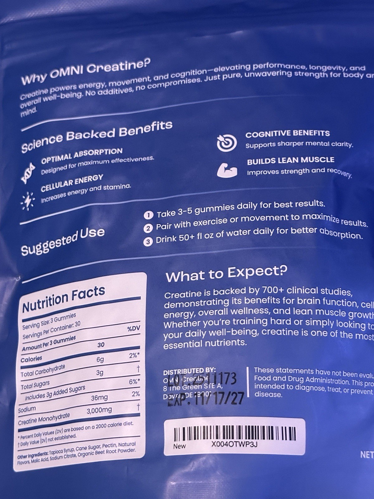 Creatine Monohydrate Gummies – Supports Muscle Growth, 90 Count (Pack of 1)