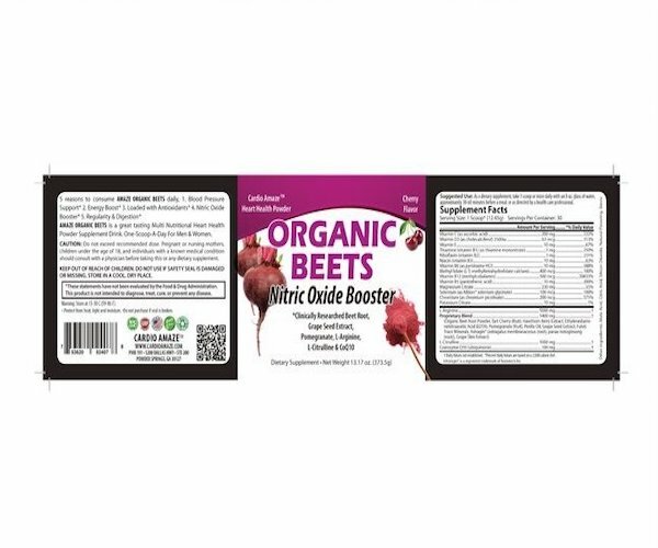 Organic Beet Root, Cardio Heart Health, Nitric Oxide – Free Shipping