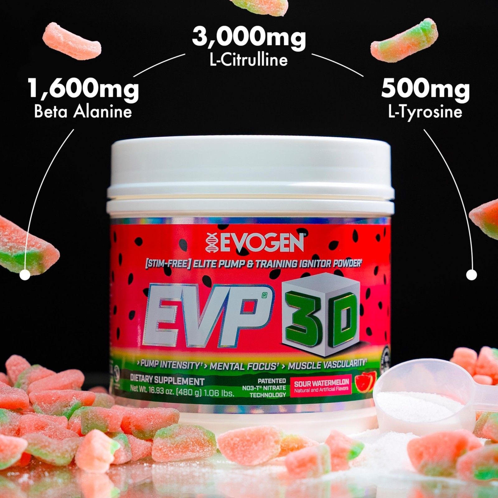 Stim-Free Pre Workout Powder | Sugar-Free Energy & Pump | Beta Alanine & Creatin