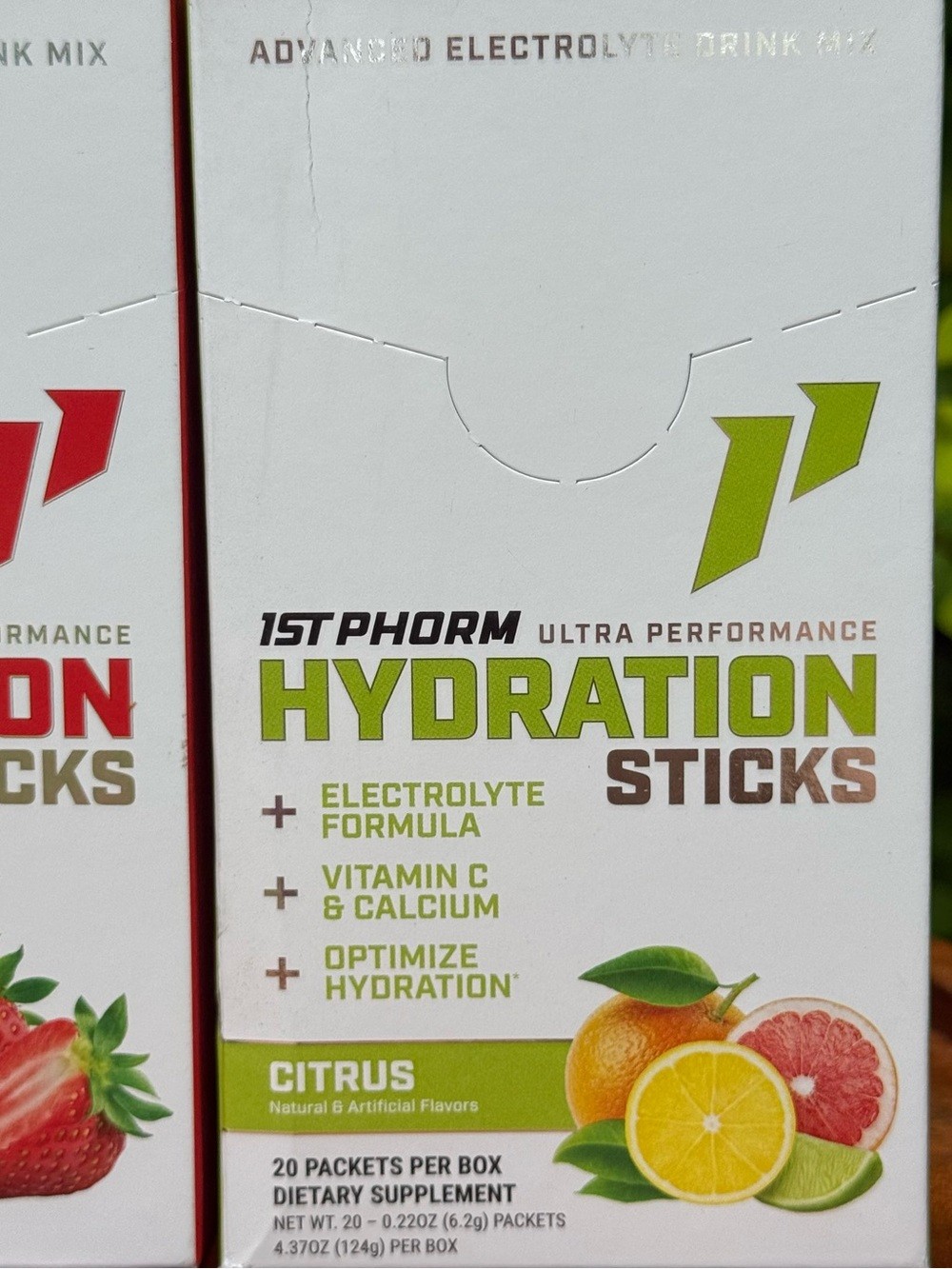 NEW LOT OF 3 BOXES (60 Packets) 1st Phorm Hydration Sticks Electrolyte Drink Mix
