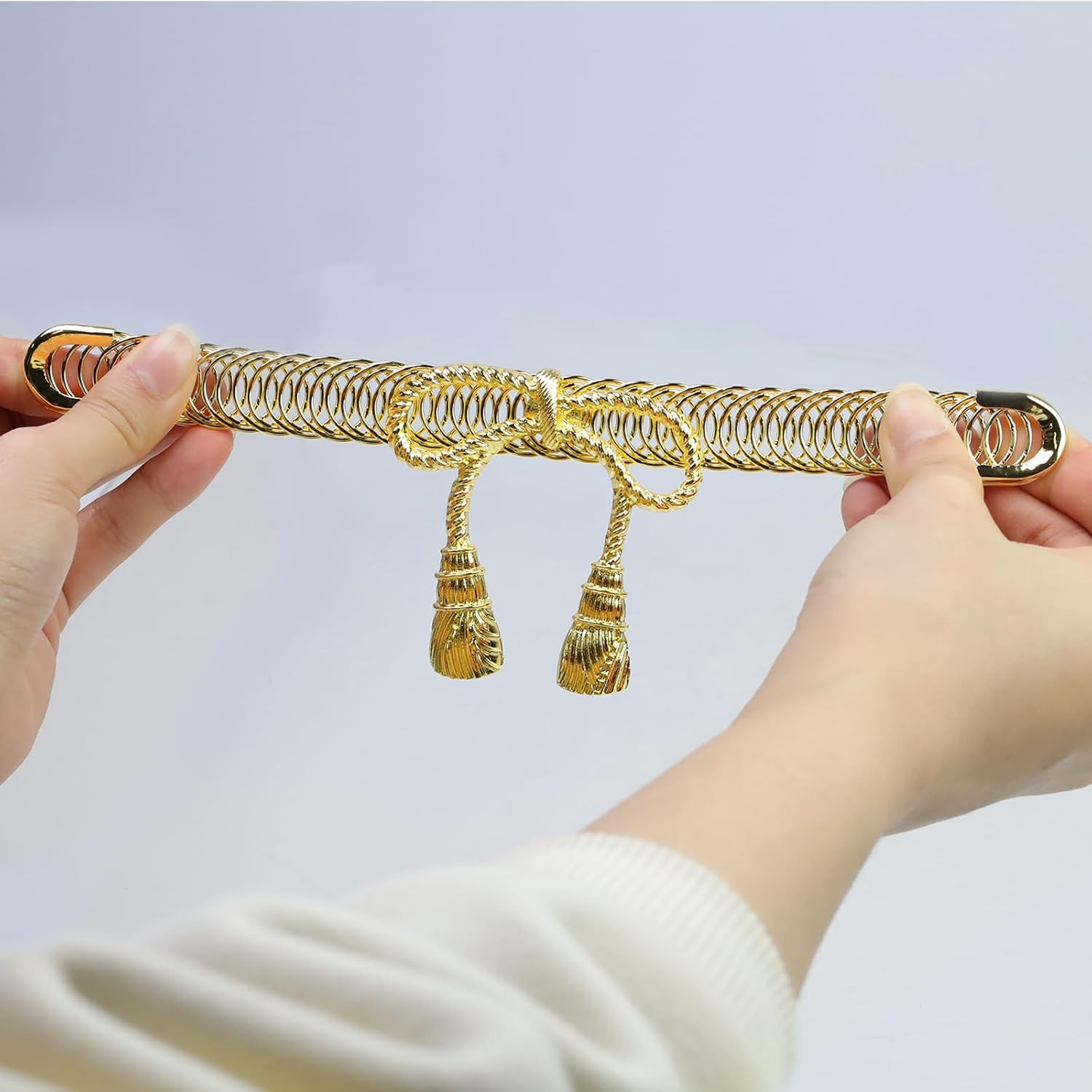 Curtain Tiebacks, Gold Bow Tie Metal Curtain Holdbacks, 2 Pcs | No-Drill Design,