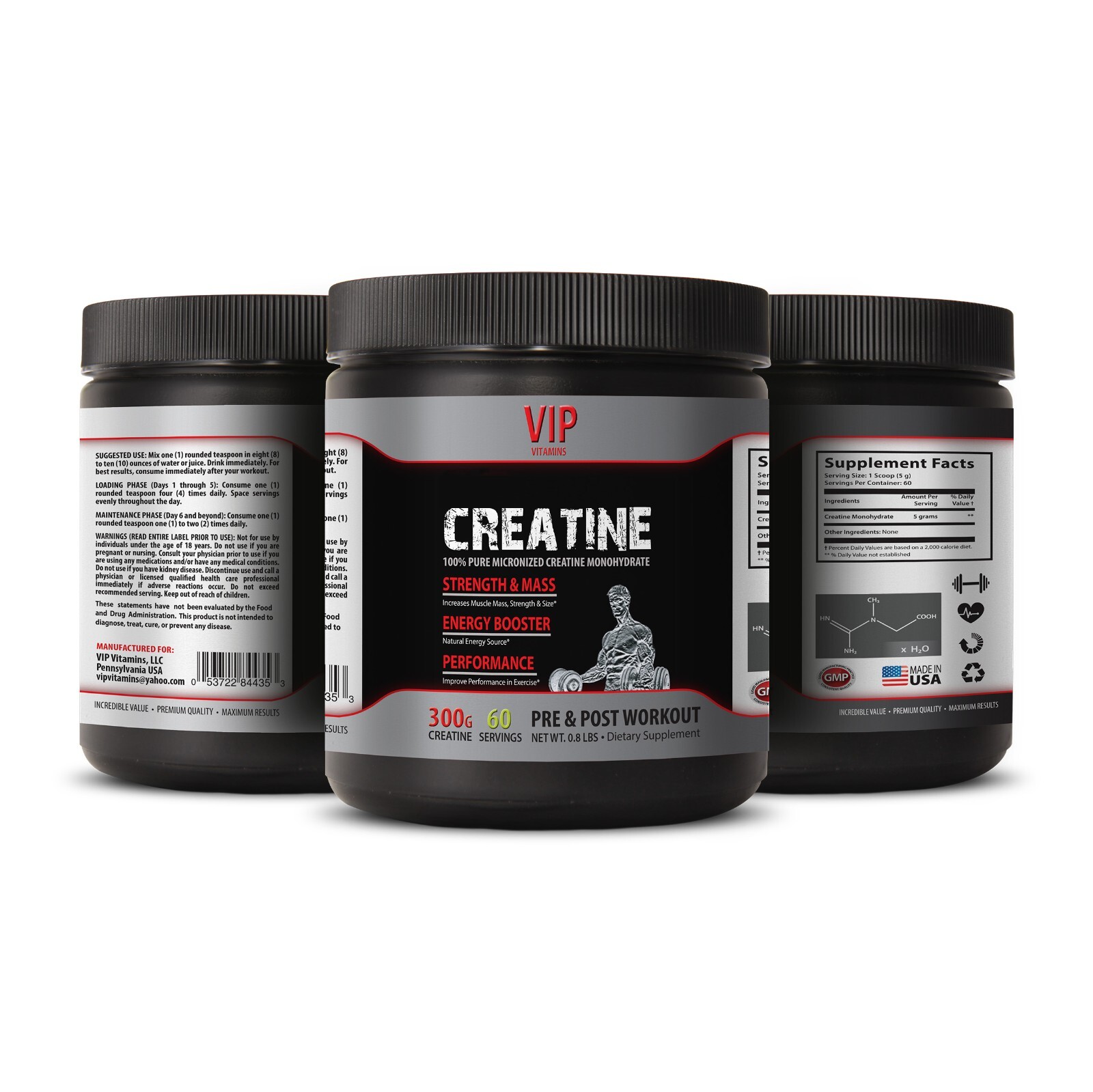 athletic performance supplements MICRONIZED CREATINE 300G boost gains 1 CAN