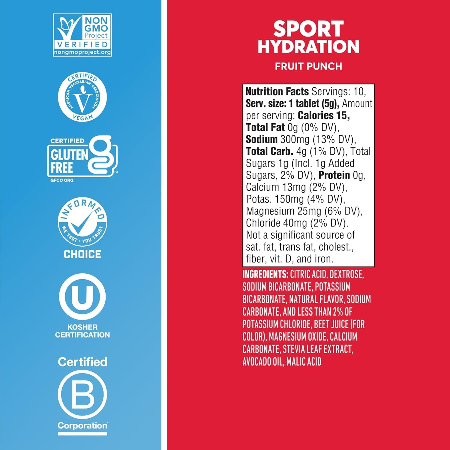 Nuun Hydration Effervescent Electrolyte Tablets Fruit Punch 60 Count Pack