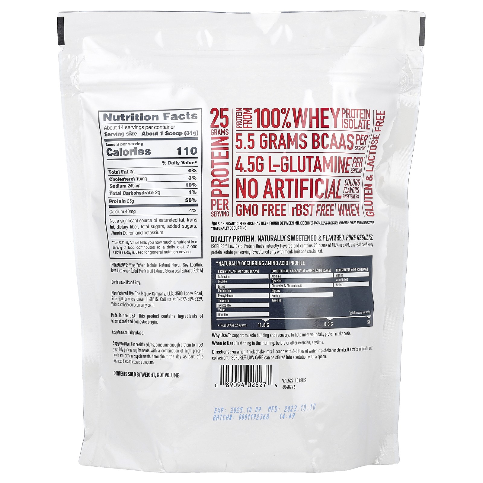 Low Carb Protein Powder, Strawberry, 1 lb (454 g)