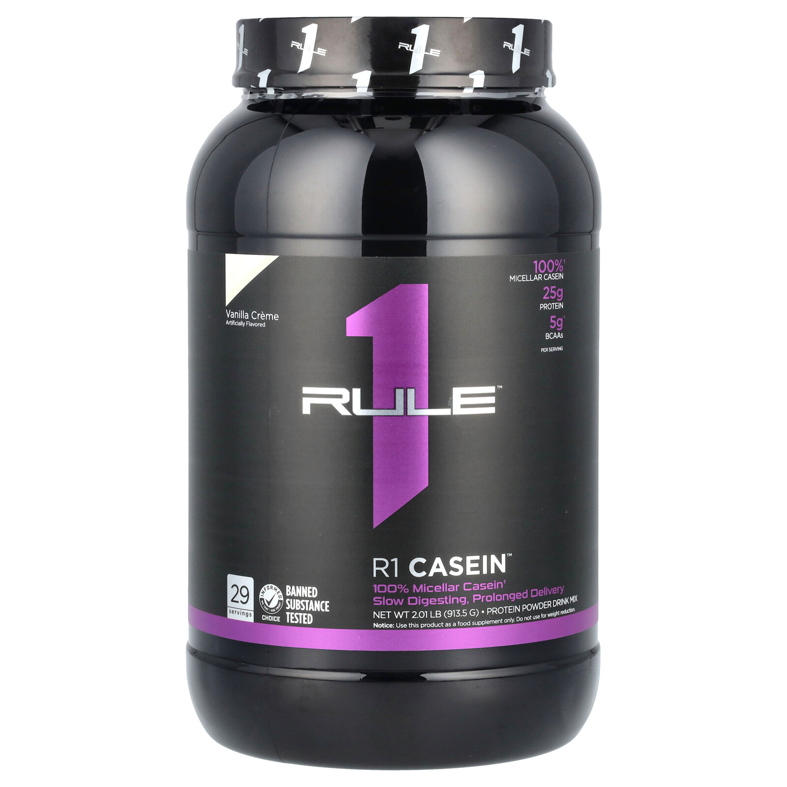 R1 Casein, Protein Powder Drink Mix, Vanilla Creme, 2.01 lbs (913.5 g)