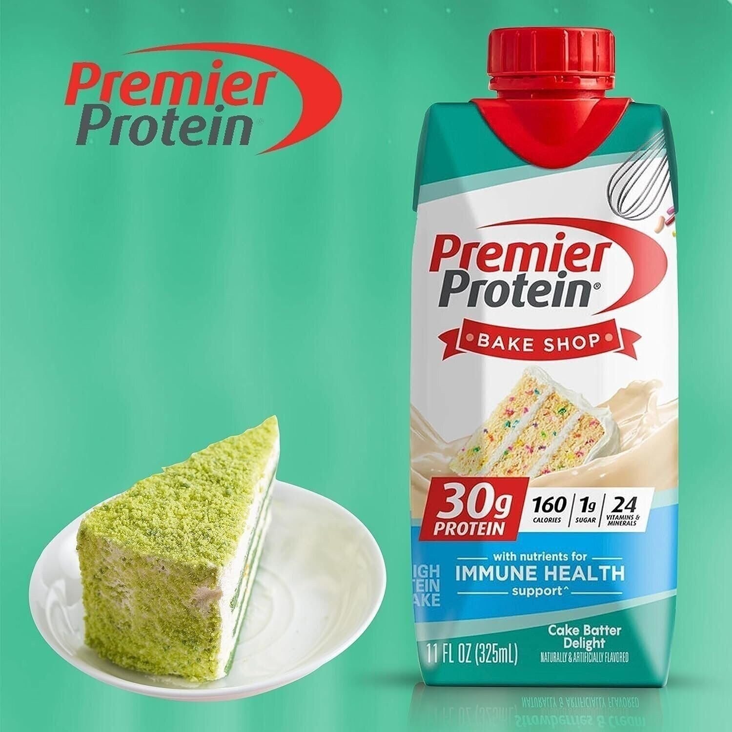 Premier Protein Shakes 6 Bottles Cake Batter in The Award Box 11Fl oz