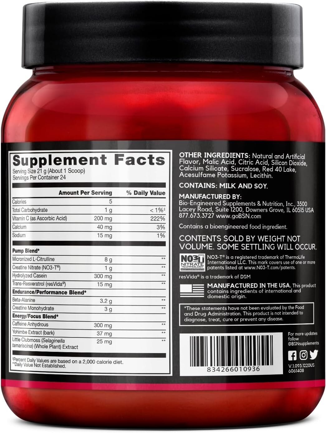 BSN NO Xplode VASO Pump Nitric Oxide Pre-Workout 5 Flavors 24 Servings New