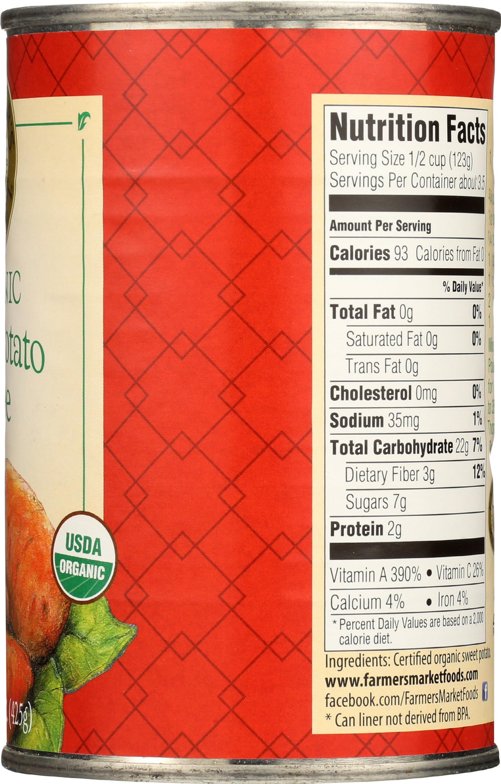 Organic Sweet Potato Puree 15 Ounce Grown in USA for Baking Pies and Soups