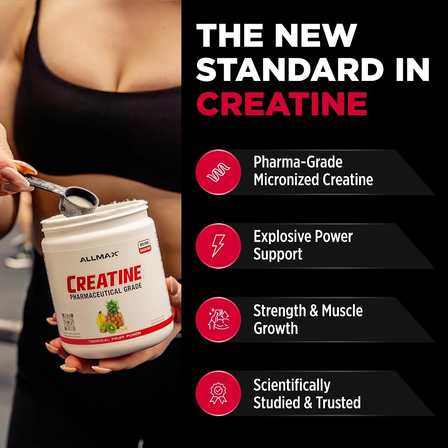 ALLMAX Nutrition Creatine Monohydrate Powder, Tropical Fruit Punch – Pure Micron