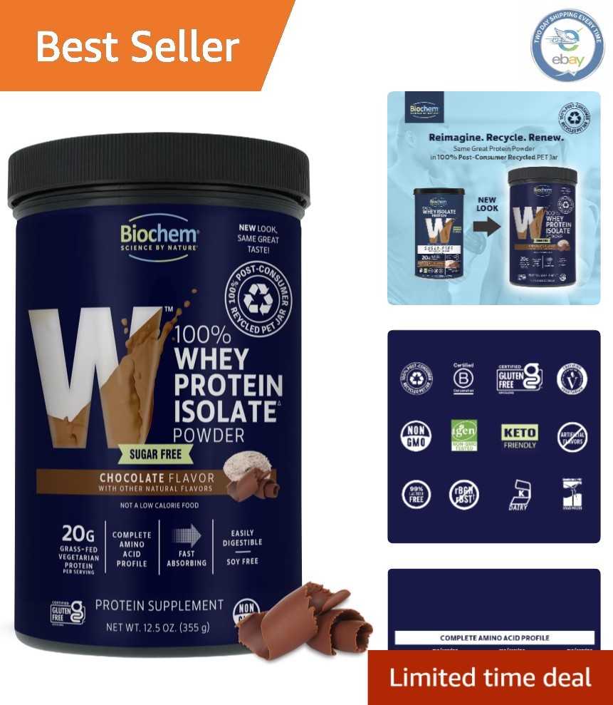 High-Quality 100% Whey Protein Powder – Sugar-Free and Keto Friendly 12.5oz