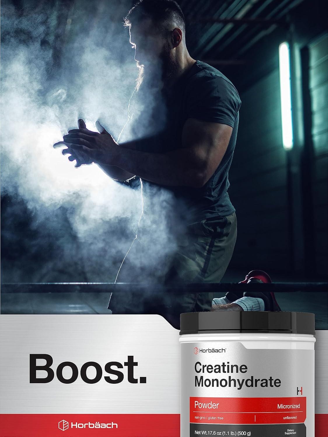 Horbäach Creatine Monohydrate Powder | 1.1lb (17.6 oz) | Micronized and | and