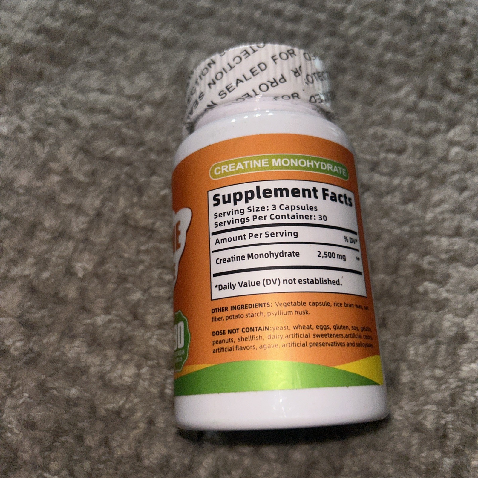 Creatine Monohydrate 90 Vegan Capsules, High Absorption, Muscle Growth