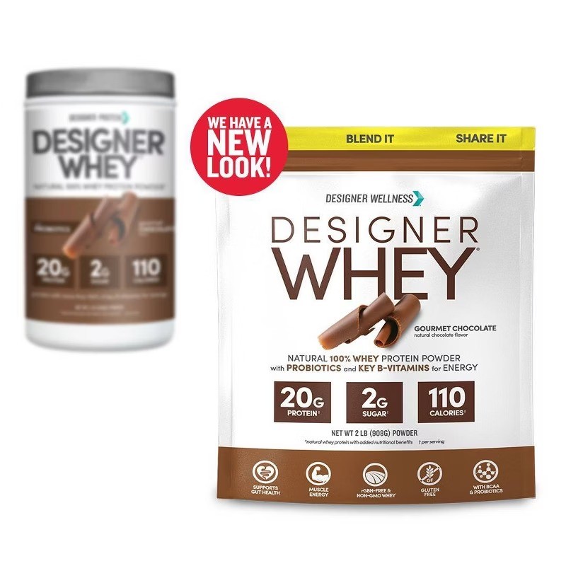 Designer Whey Protein Powder Gourmet Chocolate 32oz Gluten-Free Non-GMO